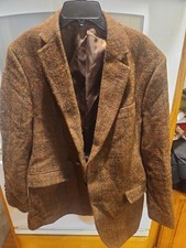 Harris Tweed Sport Coat Blazer 40R Brown Wool Hand Woven Scotland Classic Fit
