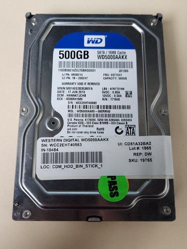 WD Caviar Blue 500GB SATA 3.5” Desktop Hard Drive WD5000AAKX