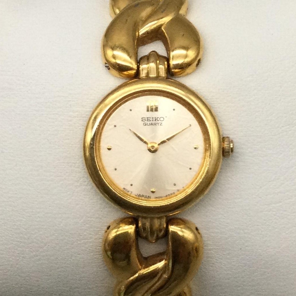 Seiko Womens Watch 19mm Champagne Gold Tone Bracelet 1N00-1E39 New