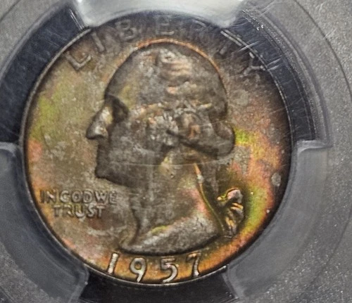 1957-D PCGS MS66 CAC WASHINGTON QUARTER DOLLAR 25C - Beautiful Toner!