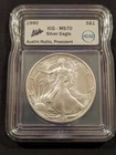 1990 American Silver Eagle MS70 ICG Signed