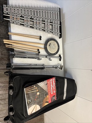 Pearl Xylophone 32 Key Kit Carrying Case Drum Sticks Practice Pad 2 Stands Music