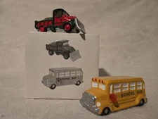 Dept 56-The Original Snow Village  " School Bus And Snow Plow" Set Of 2 #5137-3