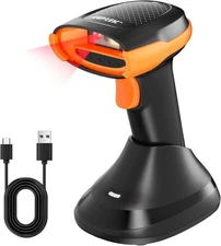 AGPTEK Bluetooth & 2.4GHz Wireless Barcode Scanner with Battery Indicator,... 