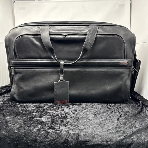 S51 Tumi Sac De Voyage En Cuir Noir Weekender Business Pour Hommes Et Femmes