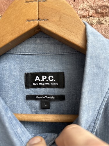 APC Men's Chambray Shirt, Sz Large, 100% Cotton Great Piece - Picture 7 of 8
