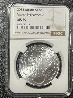 Austria S1 2025 Filarmónica de Viena MS69 NGC