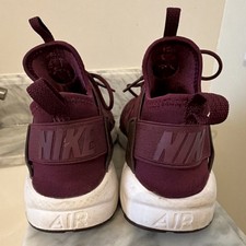 Nike Air Huarache Run Burgundy White Unisex Kids Sneakers 5.5Y Synthetic