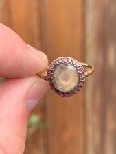 18ct gold garnet locket mourning ring Georgian 18th century