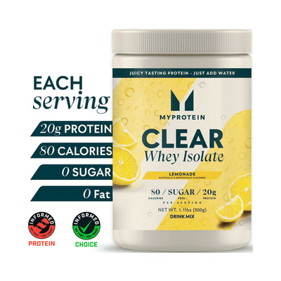 Myprotein Clear Whey Protein Isolate Powder, Lemonade, 20 Servings