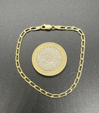 9ct gold hallmarked oval flat link curb chain bracelet