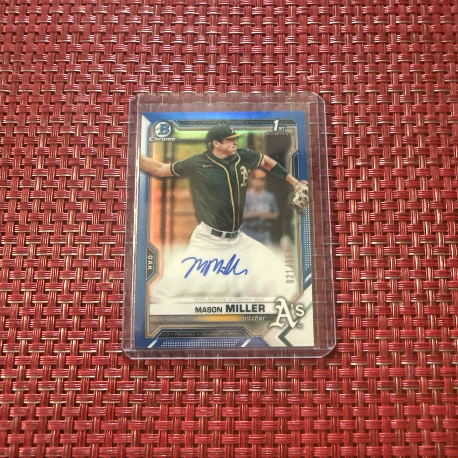 2021 Bowman Chrome Mason Miller Blue Refractor Auto /150 1st Autograph Rookie RC