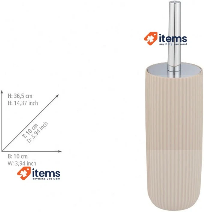 WENKO Agropoli Toilet Brush Set, Beige, BPA - Free, 36.5 X 10 Cm, 1 Count - Image 2 of 2