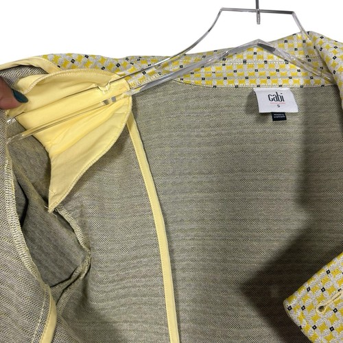 CAbi Small NWT 6249 Hobnob Yellow Topper Coat Jacket Double Breasted Flounce Hem - Picture 6 of 14