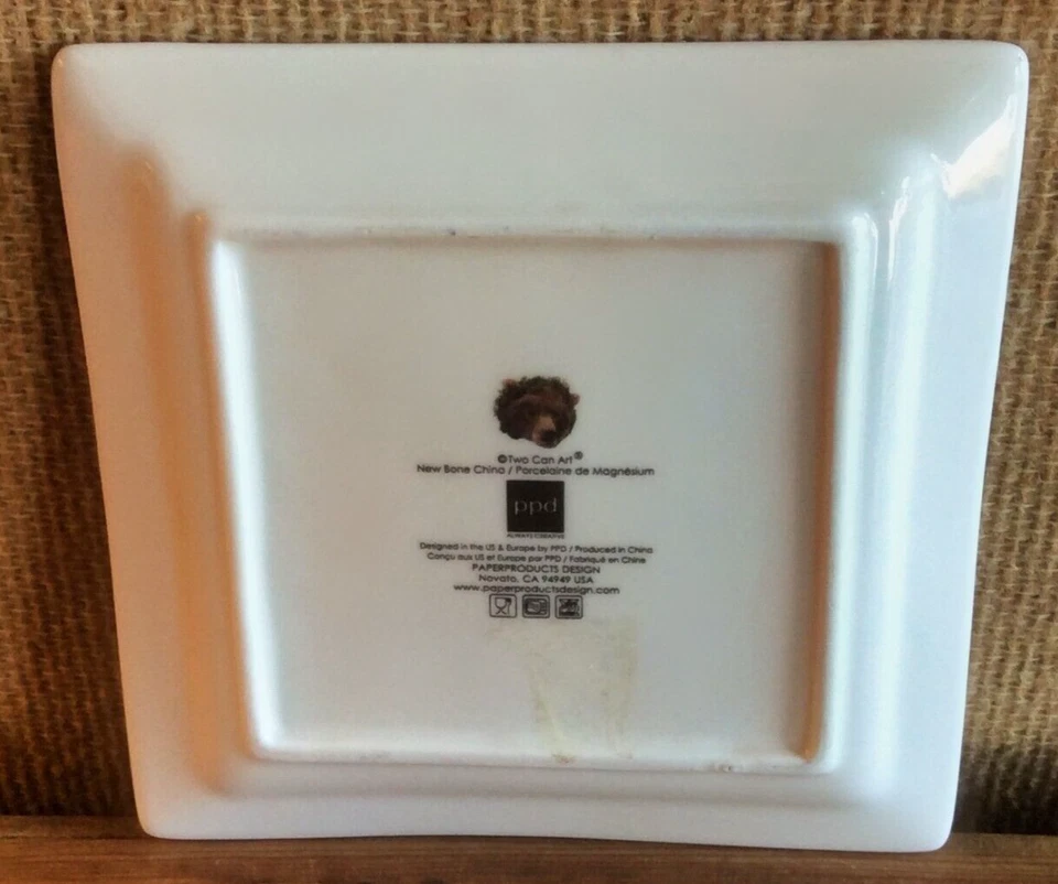 Paperproducts Bear Reflected Square Plate Two Can Art Design Nature Inspired - Image 3 of 4