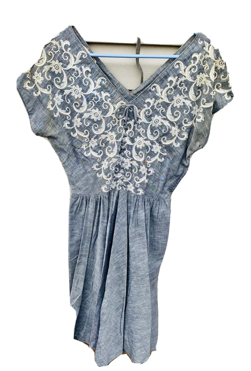grey rockabilly dress Vintage Woman's Dorothy Hubbs Gray Lace branded