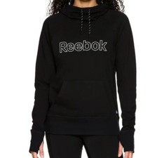 New Reebok Women Essential French Terry s Hoodie with Pocket, Sizes M and L