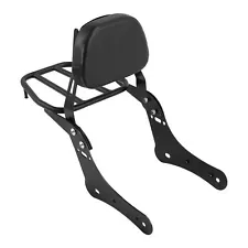 Black Backrest Sissy Bar Luggage Rack Fit For Kawasaki Vulcan S VN650 2015-2023