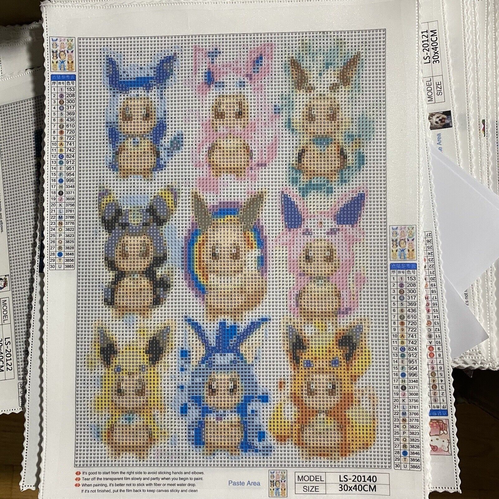 Diamond Painting - Full Round - Pok mon Eevee Evolution(50*40cm)-777361