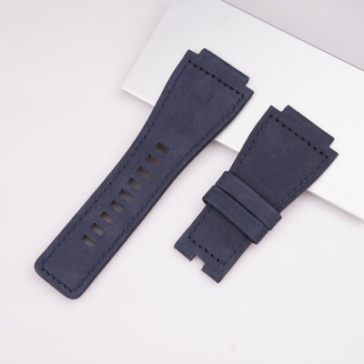 34mm*24mm Wrist Watch Band Leather Strap With Clasp For Bell & Ross BR01 BR03 