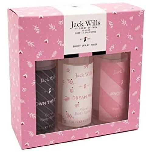 Jack Wills Body Spray Mist Trio Ladies Valentines Gift Set