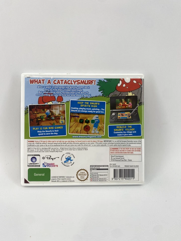 The Smurfs for Nintendo 2DS / 3DS - Complete Game w Manual - Tested & Working - Image 2 of 4
