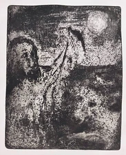 Original Etching by Czech Artist Bohumil Reynek "Noah releases the Ravens",2000s