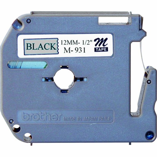 Brother M931 P-touch Nonlaminated M Series Tape Cartridge 1/2" W x 26 1/5 ft L - 第 1/2 張圖片