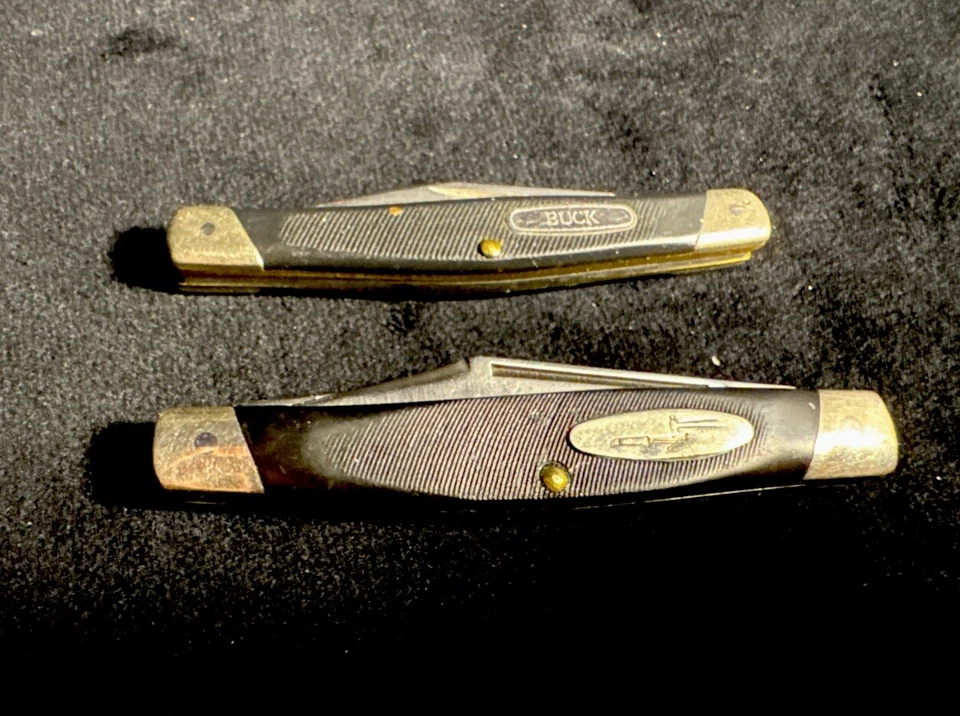 Juego De Colección De 2 Navajas de Bolsillo Plegable Buck 305/309 Lancer y Mini 2 Hojas, EE. UU. Foto 2 de 4