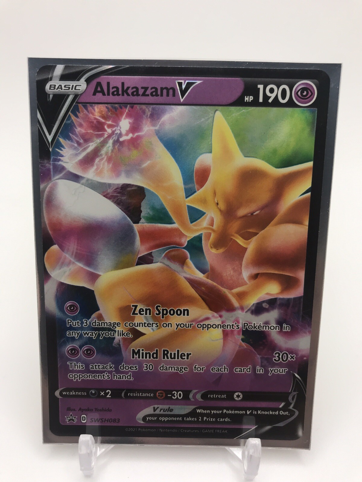 Pokémon TCG Alakazam V SWSH Black Star Promos SWSH083 Holo Promo