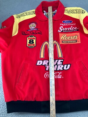 VTG 90's BILL ELLIOTT #94 McDONALD'S JEFF HAMILTON RACING LEATHER