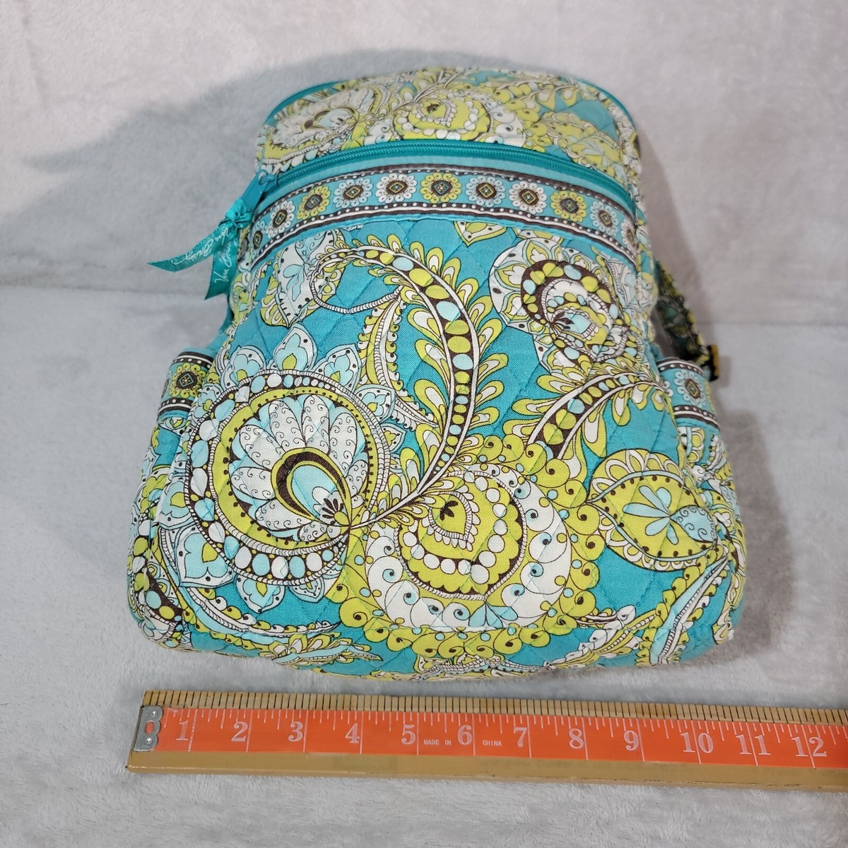 Vera Bradley Backpack Paisley Floral Peacock Turquoise Multi 