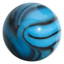 Single 50mm Brontosaurus Glass 2" Toebreaker Marble Light Blue w Black Swirls