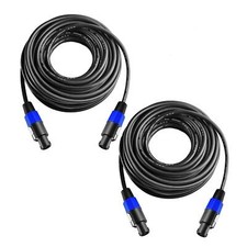 2pcs 50 Feet Professional Speakon To Speakon Cables Wire Speaker Audio Amplifier