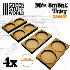 MDF Movement Trays 2 x 25mm compatible with Wargame miniature game AOS skirmish