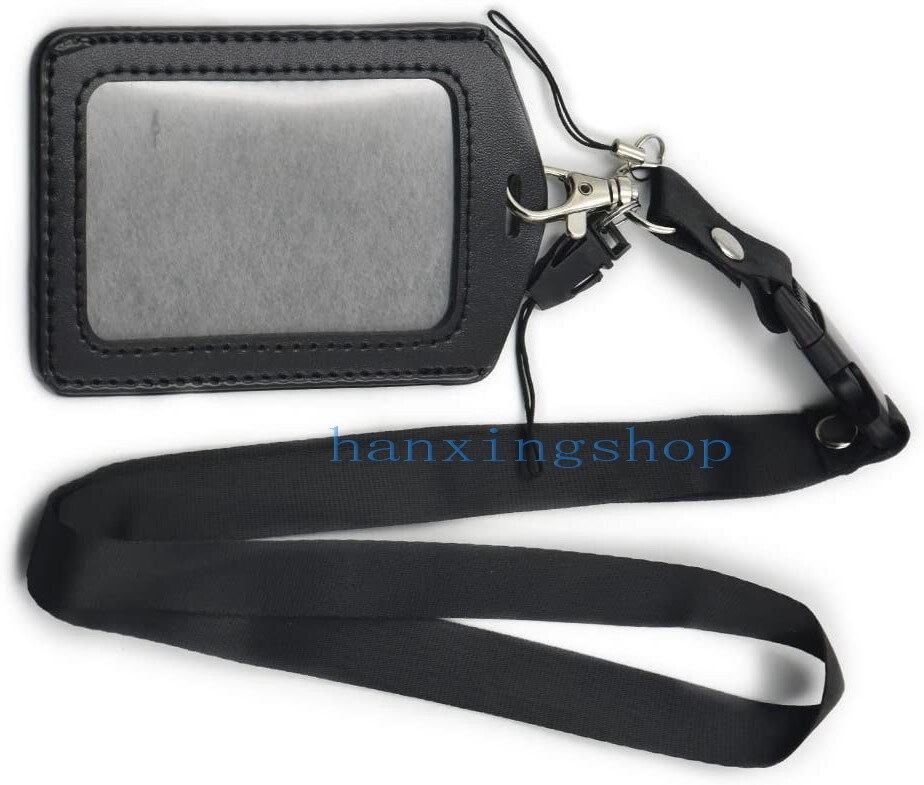 Vertical Badge ID Card Holder with Neck Strap Lanyard for Office or School-image