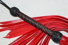 Leather Flogger 30" Red Lash Flogger Whip, flogger Unisex, Hand Crafted USA