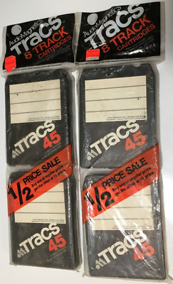 Vtg Lot NOS Audio Magnetics TRAC 45 8 Track Cartridge Tapes 45 Minutes Each 