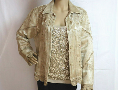 Beautiful Detailed Jacket  Dress or Casual  Lightly Sequined Crochet Embroidery