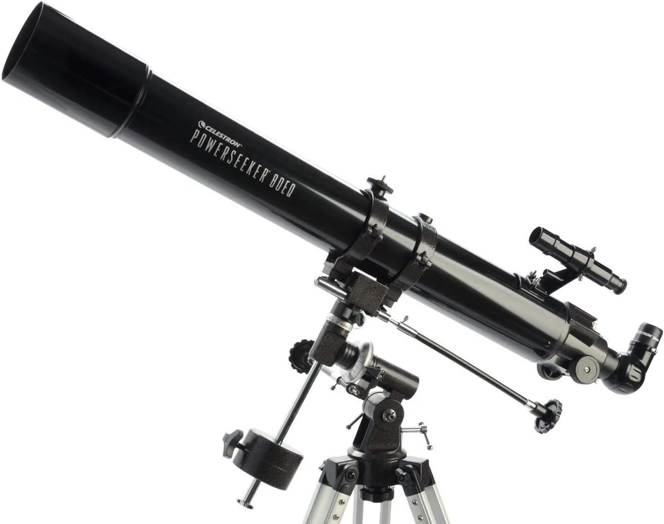Celestron PowerSeeker 80 EQ Refractor Telescope 80/900mm with Tripod Model 21048 - Image 4 of 4