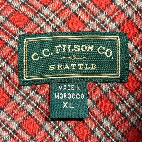 Camisa a Cuadros Filson Algodón Abotonada Roja XL Hombre Guía de Alaska - Imagen 3 de 6