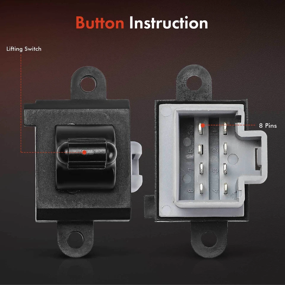 Выключатель стеклоподъемника с 8-контактным для Chrysler Neon 00-02 Dodge водителя или пассажира - Изображение 4 из 4