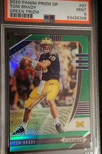 2020 PANINI PRIZM DP TOM BRADY [GREEN PRIZM] PSA {9} MINT #97