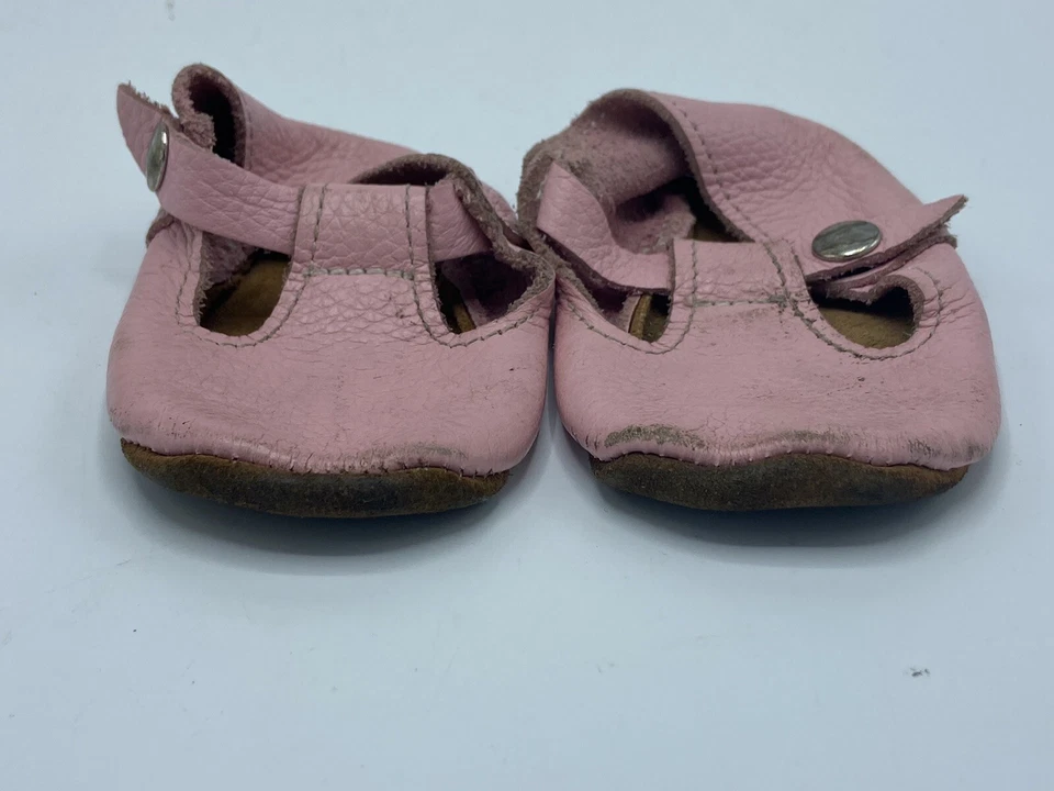 Zapatos Mon Petit Talla 3 Rosa Hecho a Mano Cuero Mary Janes Suelas Suaves  Foto 3 de 4