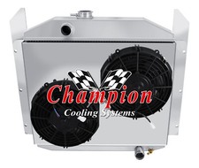 Er Champion 3 Row Radiator 10 Fans Shroud For 1949 - 1952 Studebaker Pickup Er Champion 3 Row Radiator 10 Fans Shroud For 1949 - 1952 Studebaker Pickup