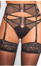 ann summers Superior Black Suspender Belt Small 8 10