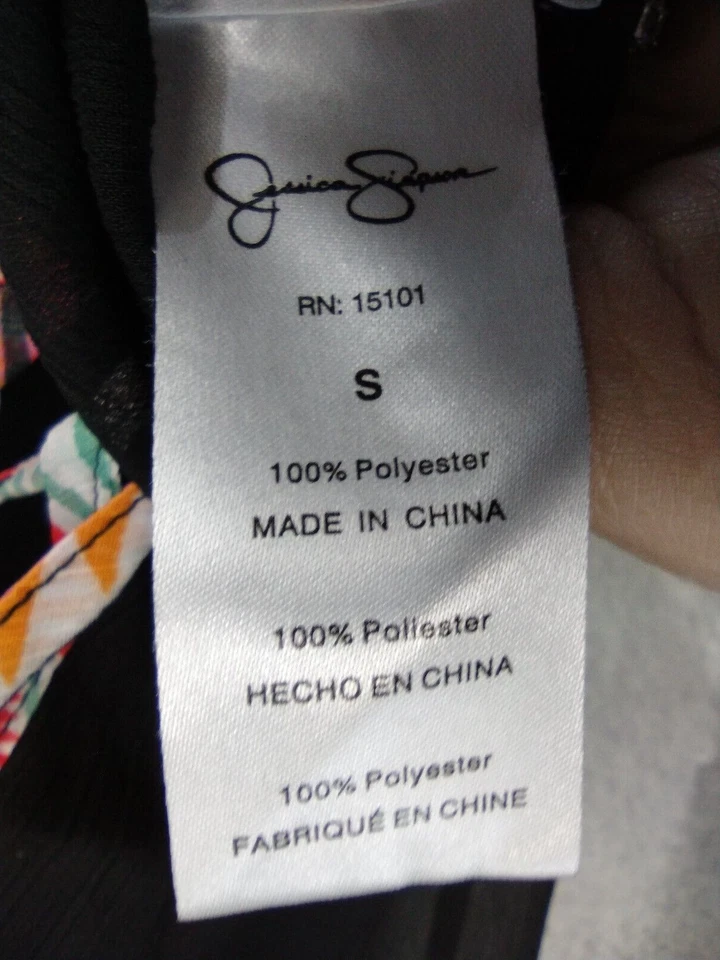 Blusa túnica Jessica Simpson para mujer pequeña 60" busto negra transparente encubrimiento Foto 4 de 4