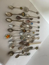 Vintage Silver Tone Souvenir Miniature Spoon Mixed State Lot