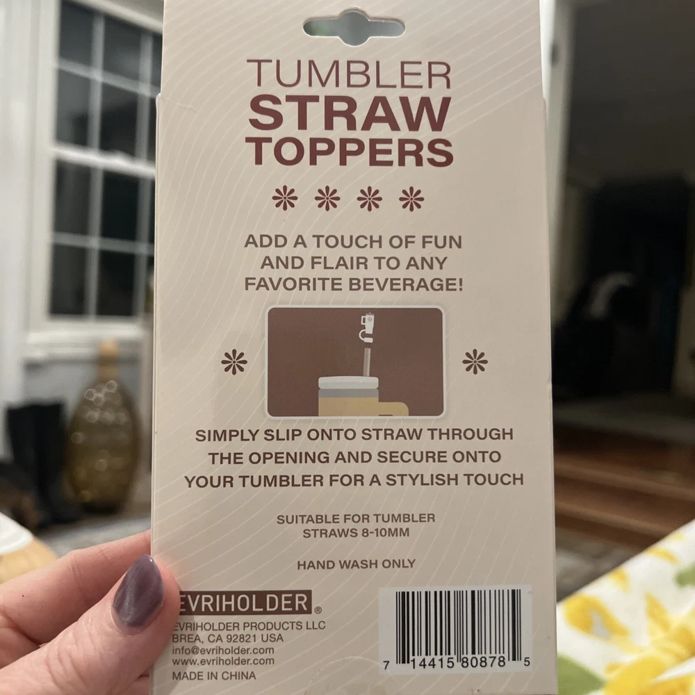 Tumbler Straw Toppers -4 Pk