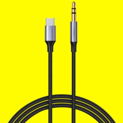 Hi-Re Type-C to 3.5mm Audio Aux Jack Cable With DAC Chip 3ft for OnePlus 8T+ 5G